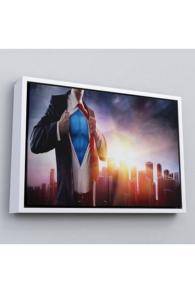 Harita Sepeti Pictură de perete decorativă pe pânză pentru om de afaceri cu cadru supererou-3492