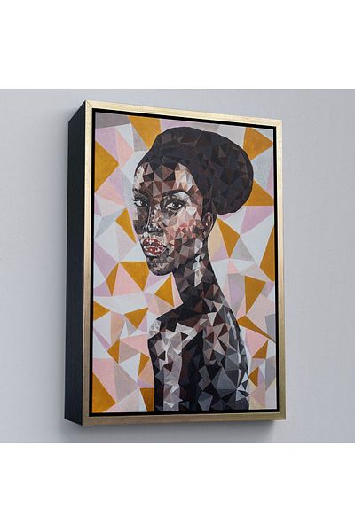 Harita Sepeti Femeie africană în cadru pictură decorativă pe pânză-5949
