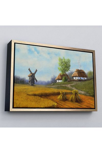 Harita Sepeti Tablou decorativ cu vedere la peisajul satului ucrainean în cadru-3712