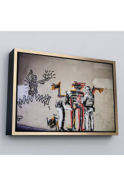 Harita Sepeti Uramljena slika na platnu sa grafitima Banksyja koju policija t...