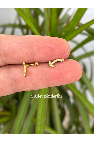 Karınca Piercing Retro Arrow Jewelled Ear Flat Forward Helix Conch Lip Tragus Piercing Earring (Ant Tattoo)