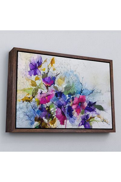 Harita Sepeti Artă modernă cu flori abstracte cu cadru negru Pictură decorativă pe pânză