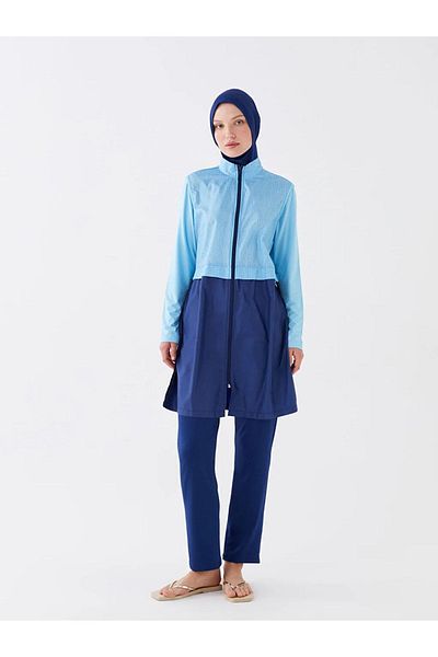 LC Waikiki LCW DREAM όρθιος γιακάς Colorblock μακρυμάνικο γυναικείο σετ μαγιό Hijab