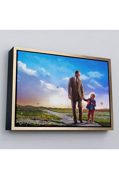 Harita Sepeti Tablou decorativ pentru Ziua Copilului cu tematică Mustafa Kemal Atatürk și copii (o bucată) -84