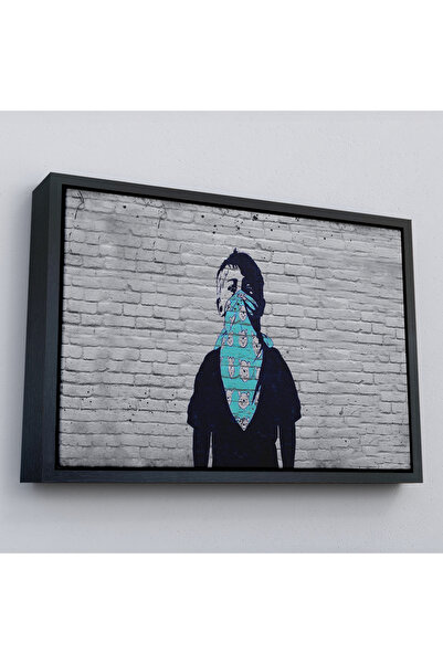 Harita Sepeti Uramljena Banksy anarhistička dečja slika na platnu-5025