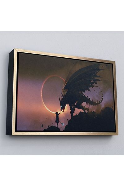 Harita Sepeti Pictură decorativă cu cadru Dragonul care extinde mâna lui Magician Scene-3683