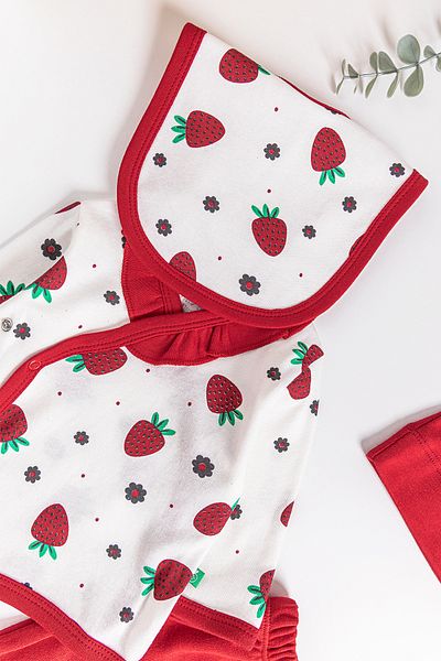 Babymod Strawberry Printed 5 Piece Baby Girl Hospital Outlet Baby Set