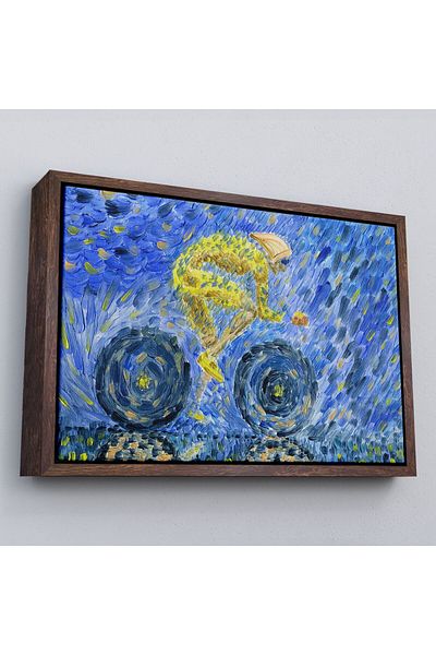 Harita Sepeti Ciclism în ploaie într-un cadru Pictură în ulei Vedere Pictură decorativă pe pânză de perete-3609