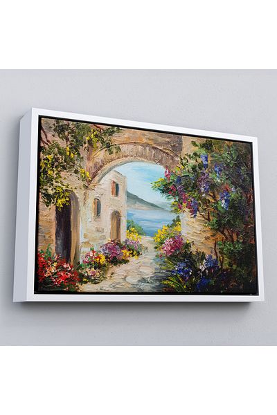 Harita Sepeti Peisaj de vară într-un cadru Pictură în ulei Vedere Pictură decorativă pe pânză de perete-3476