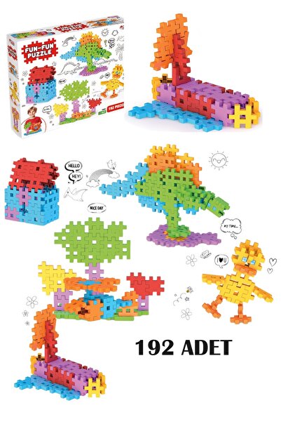 Oyuncak Fabrikası Yapı Oyuncakları Fun-Fun Puzzle 192 Parça 3D Eğitici Aktivi...