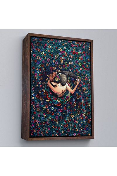 Harita Sepeti Стенопис "Танцуващи влюбени в рамки с цветни цветя" - 6200