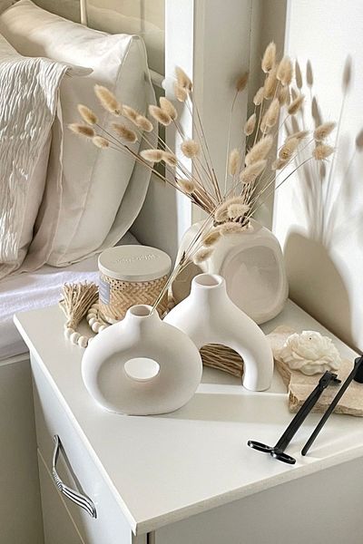 Mandalin Art Studio Set of 2 Minimal Decorative Concrete Vase