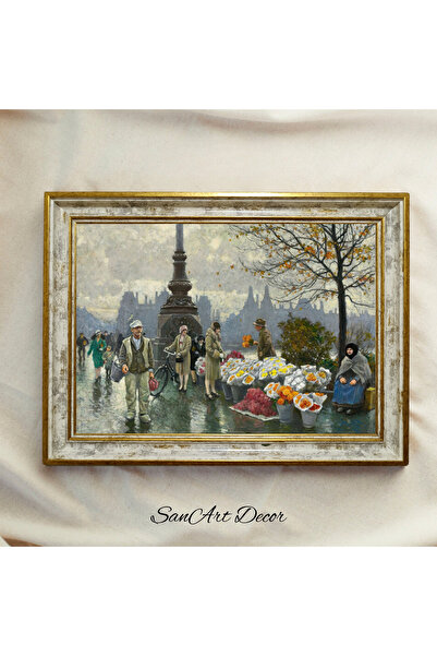 Sanart Pictură de epocă cu cadru, pictură în ulei, pictură înrămată, decor ar...