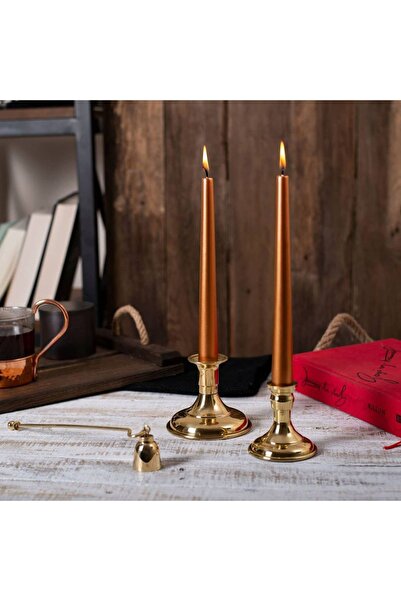 Candleaire 2 li Bronze Varaklı Şamdan Mumu