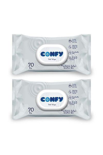 Confy Premium Sensitive Wet Wipes 70 Pieces×2 Pieces