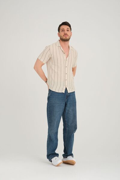 Redline Men's Summer Regular Fit Short Sleeve Breathable Shirt 100% Cotton 2643