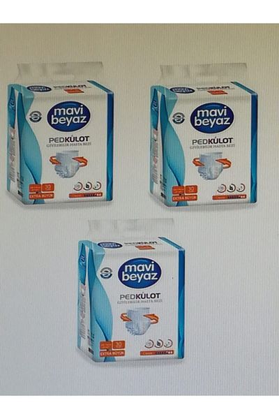 Mavi beyaz Pad Absorbent Panties Adult Patient Diapers (xlarge) Extra Large Size 3x30=90 Uses