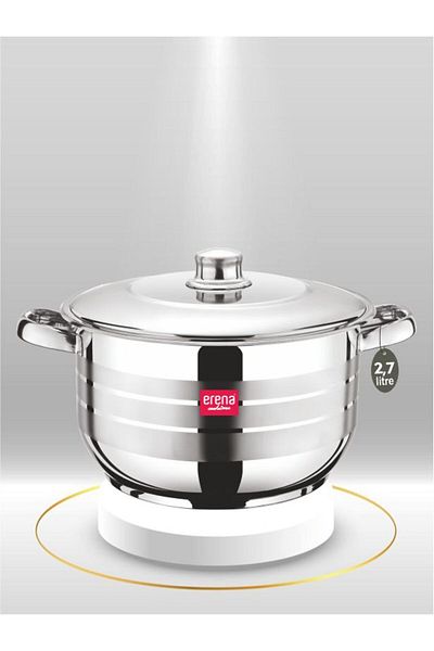ERENA 2.5 Liter Steel Pot 20 Cm Pipe Handle