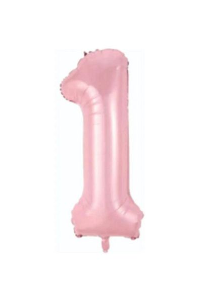 Onay Store Foil Balloon Number 1 Helium Balloon 76 Cm Pink Color - 1 Year Old Balloon - Birthday Party Set Supplies