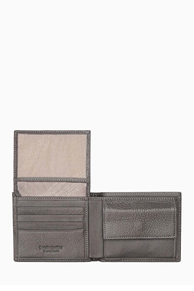 DAMY Чоловічий антрацитовий гаманець з пошкодженою монетою - з RFID-захистом, гаманець для тата і подарунковий гаманець K1301