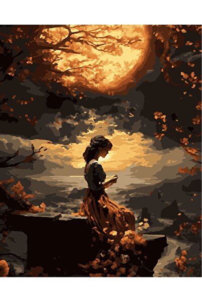 Lamba Cini Sayılarla Boyama Kasnaklı Tablo Seti Fırça Boya Dahil 40x50 Göktek...