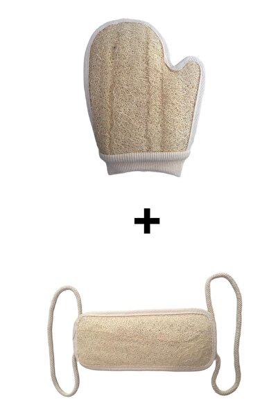 NATUREL Doğal Kabak Lifi Banyo Seti Eldiven Ve Uzun Kese Loofah Hamam