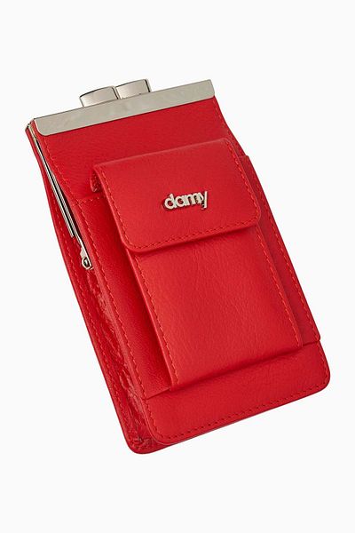 DAMY Red Slim Fit Long Short Cigarette Box - Genuine Leather, Cigarette Holder and Case K702