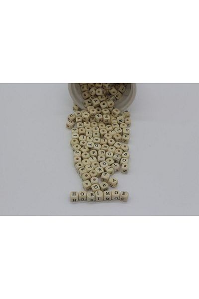 Hobimos 500 Pieces Wooden Letter Beads - Pacifier Chain and Amigurumi Letter Set