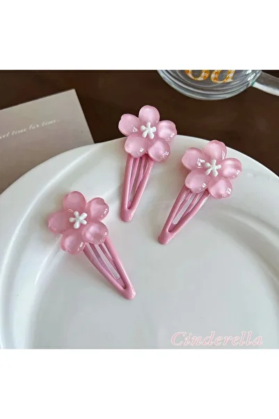 Cinderella Set de 5 cm roz cu flori de cireș - agrafă laterală pentru fete