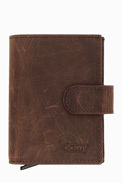 DAMY Men's Mini Wallet, Genuine Leather Mechanism Men's Wallet, Cash Coin & C...