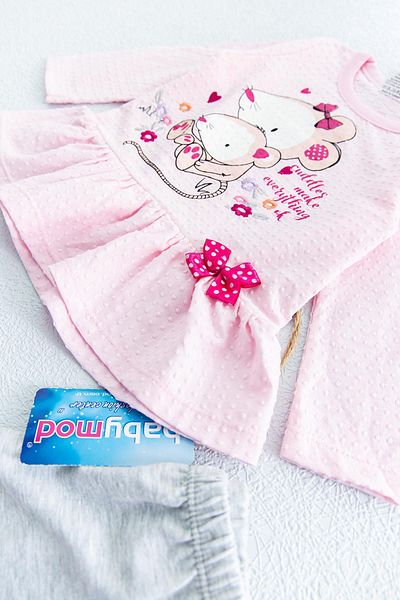 Babymod Baby Girl Double Set with Bow Decoration