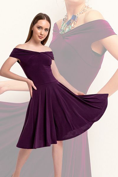 Laranor Rochie cu guler Madonna Prune