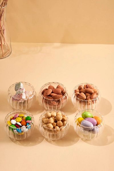 MİS KİTCHEN 6-Piece Mini Sauce Bowl Dragee Set - Double Sided, Brown Colored Snack Bowl