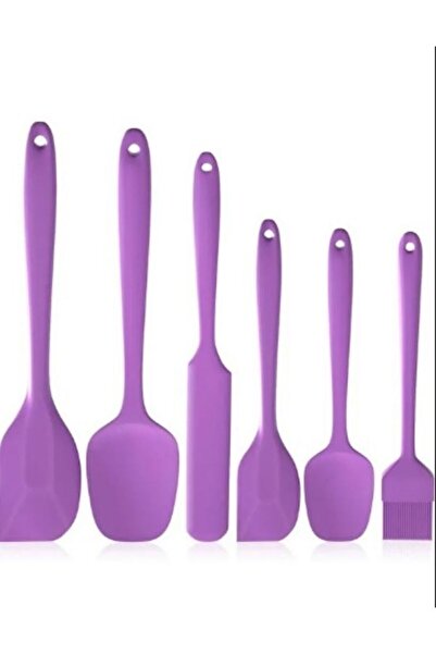 Zariff Evim Isıya Dayanıklı Yanmaz Yapışmaz Silikon Spatula Seti 6 Parça