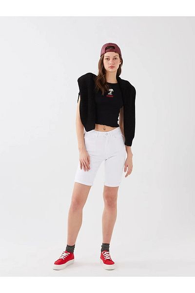 LC Waikiki Γυναικείο τζιν σορτς LCW Normal Waist Standard Fit