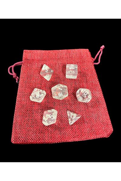 Le Majeur Dungeons and Dragons Dnd Frp Dice Set - Set of 7, Transparent Pouch Gift