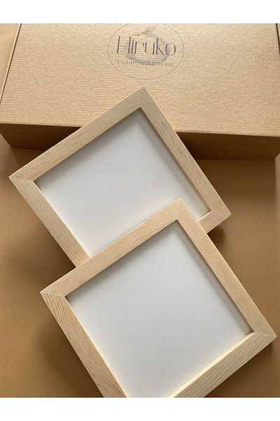 Hiruko Tasarım Atölyesi 15x15 Cm Premium Wooden Frame Set of 2 - Memory and Photo Frame