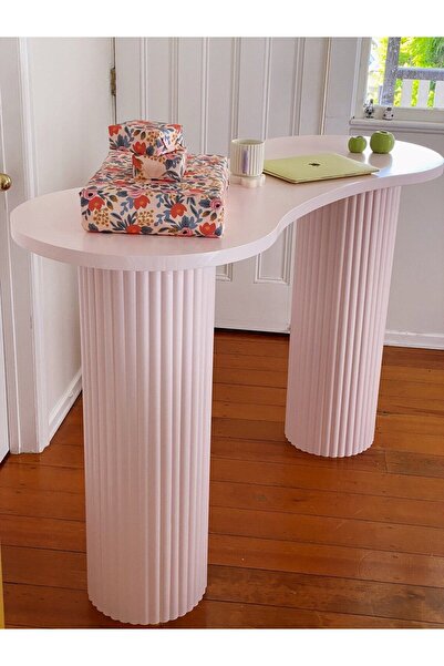 BÜYÜK İNCİ Ahşap Fıstık Şekilli Çalışma Masası/Konsol/Salon Masası