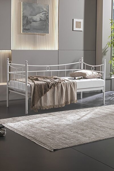 Unimet Daily Daybed Tek Kişilik Sedir Metal Karyola Beyaz