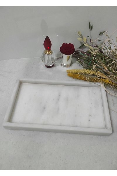 fymermertasarım Handmade Marble Tray 17x30 Cm
