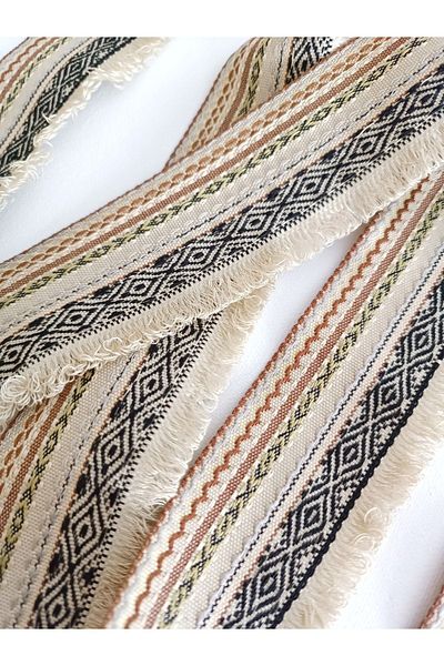 ALTAY TEKSTİL ÜRÜNLERİ Special Ethnic Patterned Cotton Fringe Ribbon