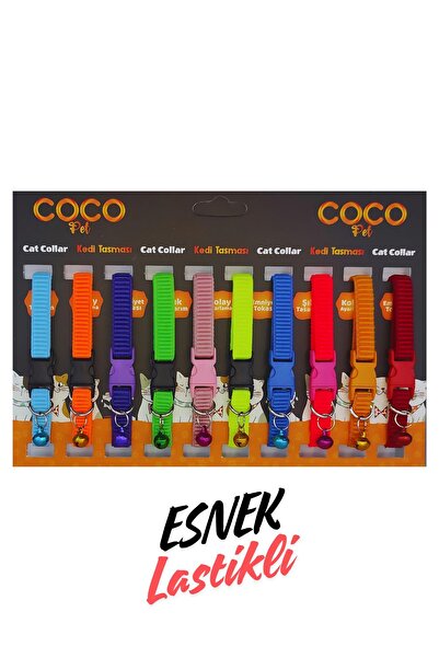 Cocopet Lastikli Esnek Kedi Boyun Tasması 10 Adet Lastikli Esneyebilen Tasma ...