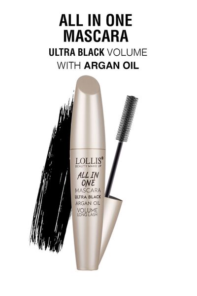 Lollis All In One Ultra Black Argan Oil Volume Mascara / All In One Ultra Siy...
