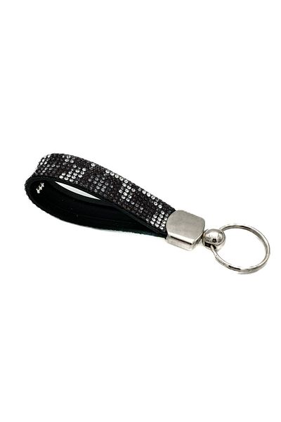 Oasis Life Leopard Patterned Black Gray Stone Keychain