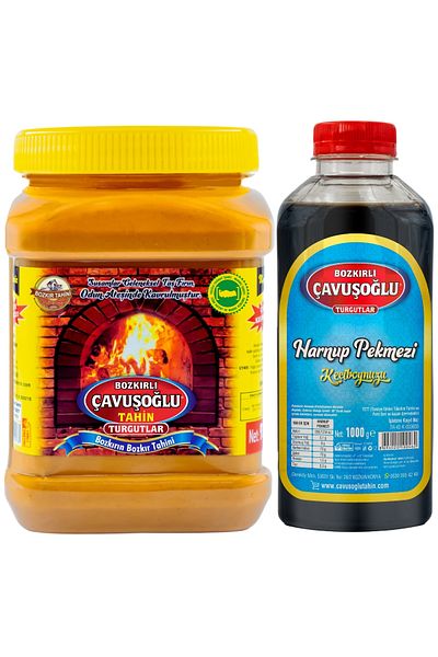 Bozkırlı Çavuşoğlu 930 Gr Double Roasted Tahini Without Bran - Çavuşoğlu Steppe Molasses 1000 Gr