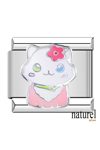 Naturel Tılsım سحر هالو كيتي من الفولاذ المقاوم للصدأ الإيطالي مقاس 9 مم