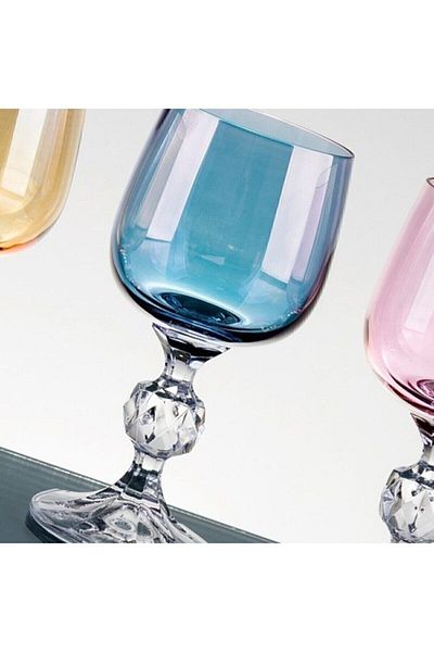 Paşabahçe Bohemia Colored 6-Person Crystal Coffee Side Water Cup Goblet