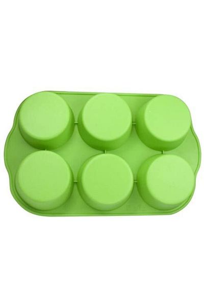 hobs Round Silicone Mold Muffin Cupcake Mini Cake Soap Scented Stone Candle Epoxy Mold Hoop with 6 Holes