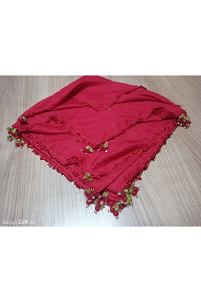 hoaryage 4 Side Embroidered Yemeni Handmade - Cherry Embroidered, Beaded Writing, Cheesecloth Scarf