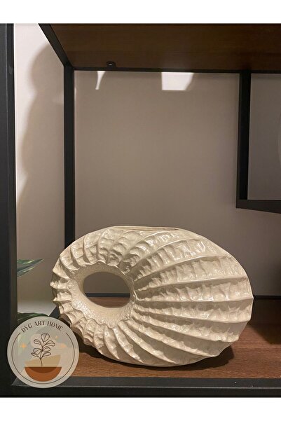 DygArtHome Seramik İnci Yassı Deniz Kabuğu (20x30cm)
